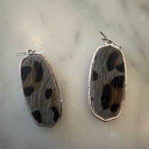 Chic Silver and Black Patterned Earrings
